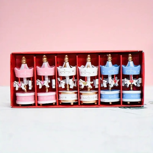 6/12 pcs décoration de pendentif en bois de Noël thème de conte de fées rétro mini pendentif de Troie décoration décoration d