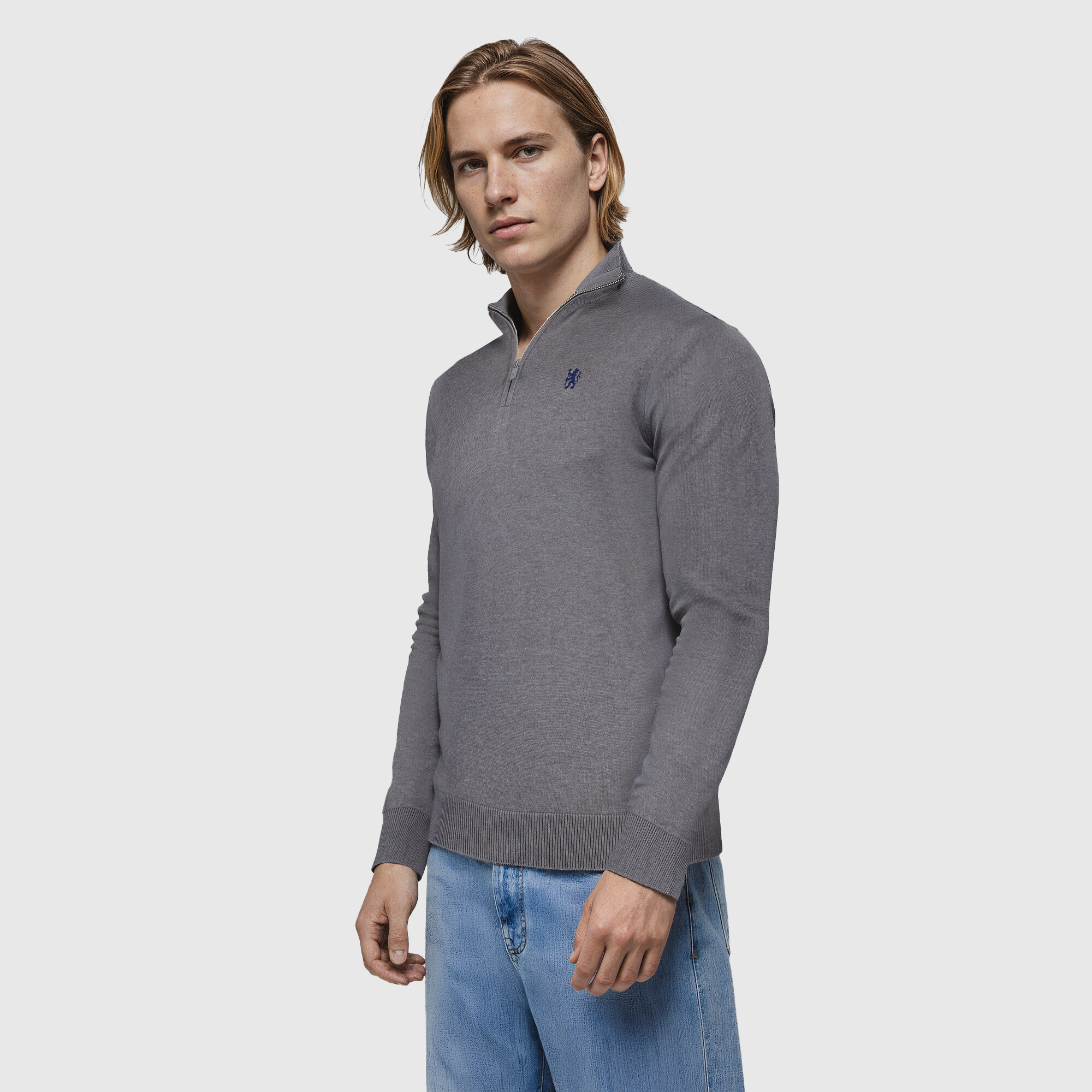 Chelsea Pullover mit 1/4-Reißverschluss – Grau – Herren Image