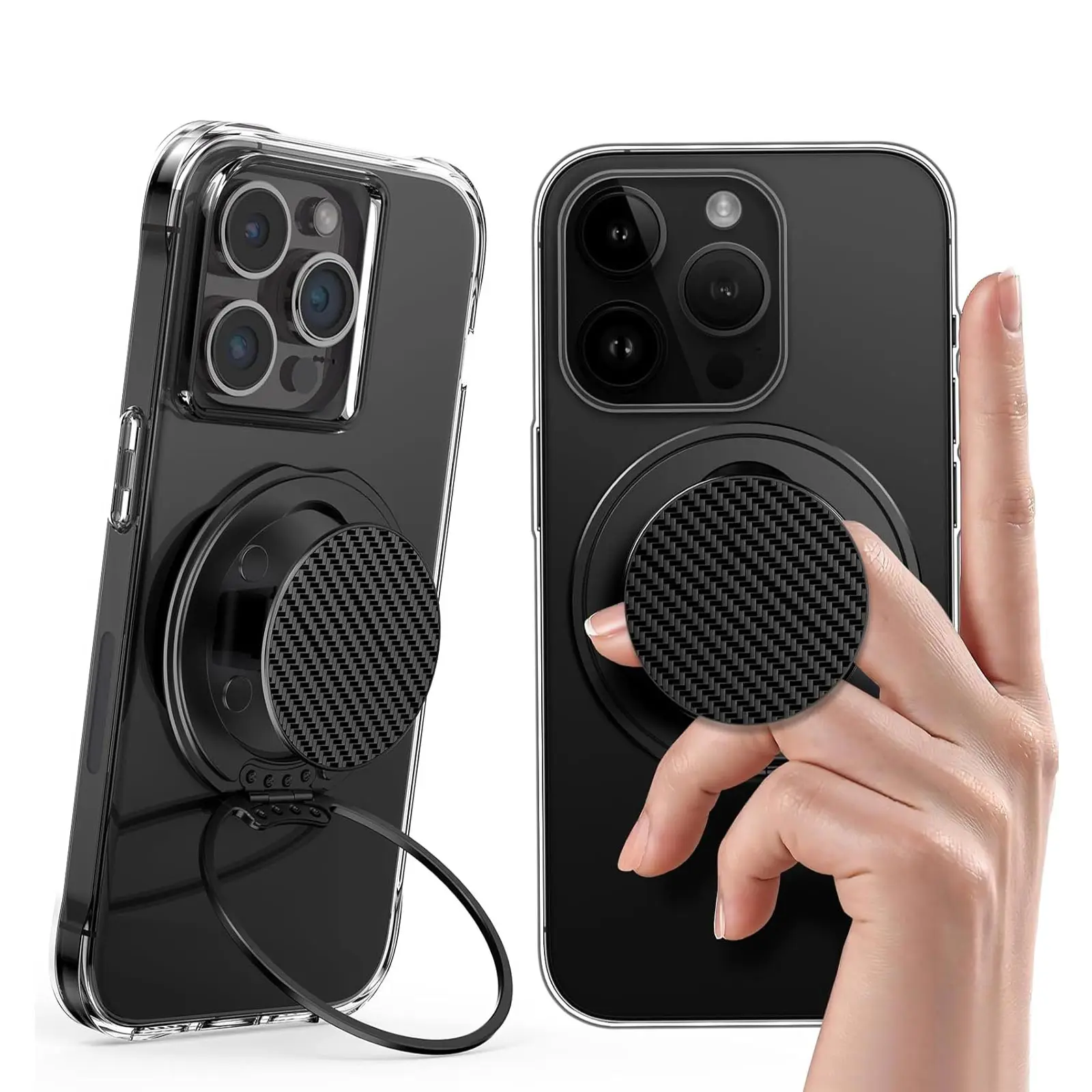 Magnetic Phone Grip Holder Strong Magnet Magsafe Phone Holder w/ Ring for All Phone & Case Ultra-thin Foldable Phone Bracket