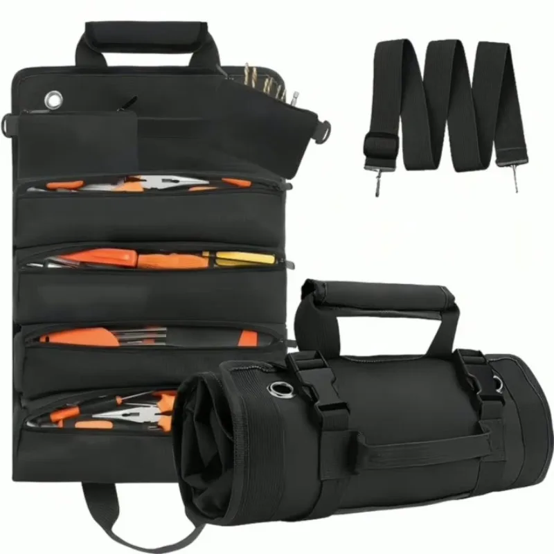 Kit d'outils de Type rouleau, Kit d'outils en tissu Oxford, sac de rangement d'outils automobiles, sac d'électricien multifonctionnel, organiser les outils manuels