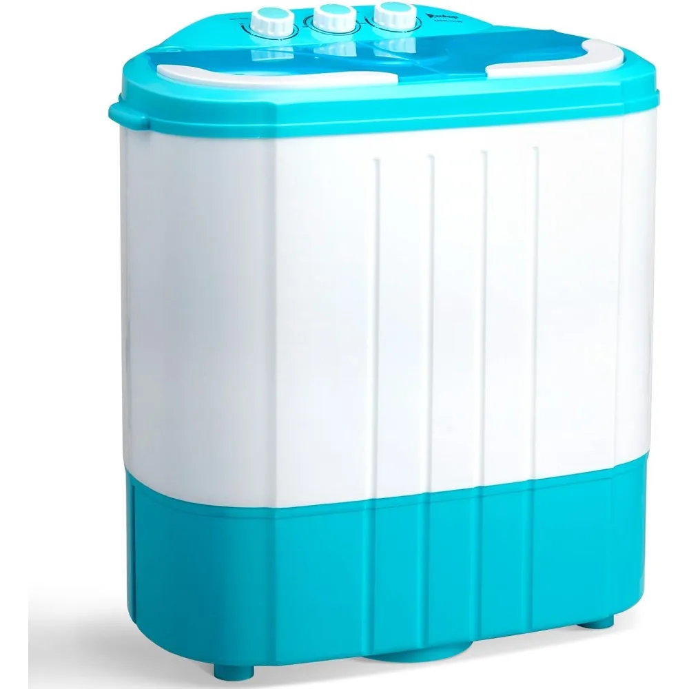 10LBS Small Portable Washing Machine, Mini Compact Washer Twin Tub Top Load Spinning and Washing Combo for College Rooms,