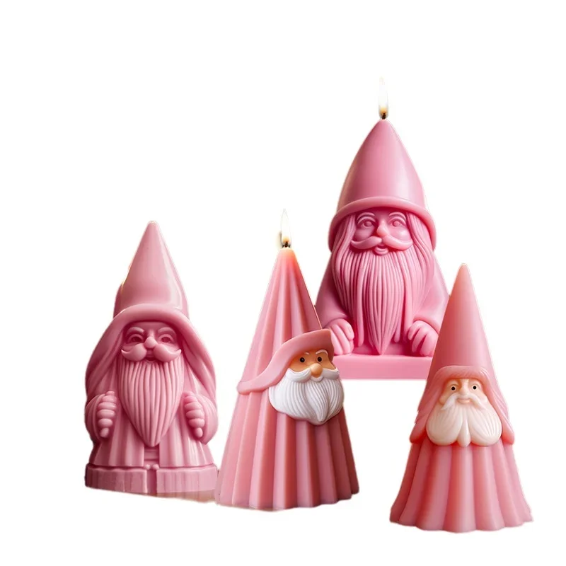 Weihnachtsmann Aromatherapie Kerze Silikonform 3D Bart Weihnachtsmann Kerzenform Weihnachtsmann Harz Gips Formen Weihnachtsgeschenk Image