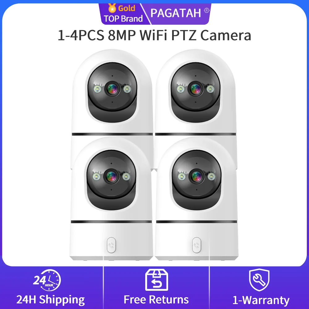 1-4PCS 8MP WiFi PTZ Kamera Hause One-touch-Anruf Indoor CCTV Überwachungs Kamera Auto Tracking kamera Schutz Baby Kamera Image