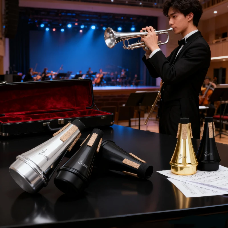 SLADE Professionelle Trompetendämpfer Stille Praxis Luftdichtheit ABS Trompetendämpfer Hochwertiges Universal-Trompetenteile-Zubehör Image