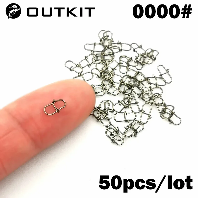 OUTKIT 50PCS Edelstahl Pin Wirbel Angeln Zubehör Stecker Locken Clip Rollen Wirbel Meer Angelgerät Image
