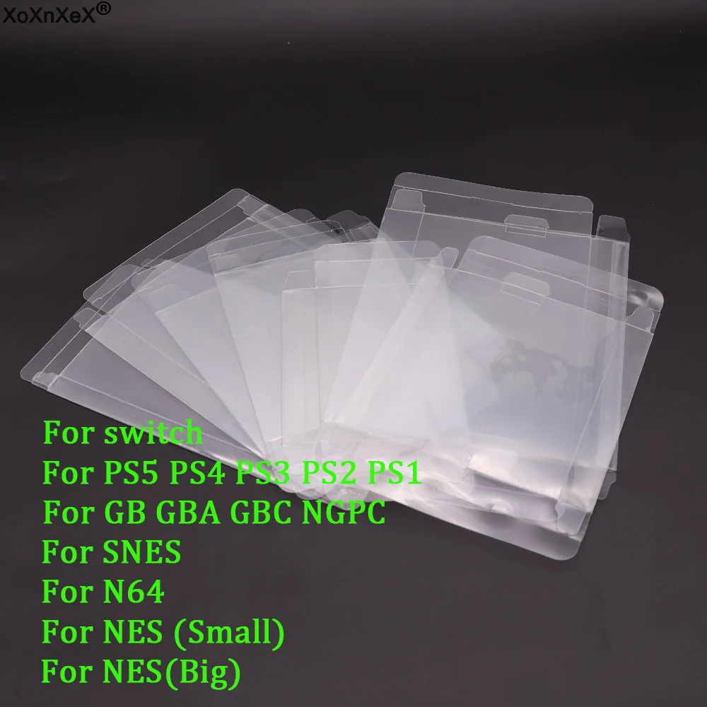 2 stücke Klar Transparent Spiel Patrone Box Fall CIB Spiele Kunststoff PET Schutz für PS5 N64 NES SNES für GB GBA GBC NGPC Schalter Image