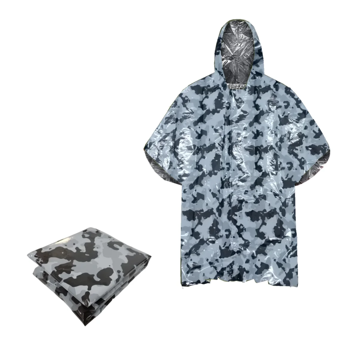 Regenmantel Wasserdicht Poncho Camouflage Abdeckung Für Camping Jagd Kleidung Shelter Zelt Militär Notfall Regenmantel Image