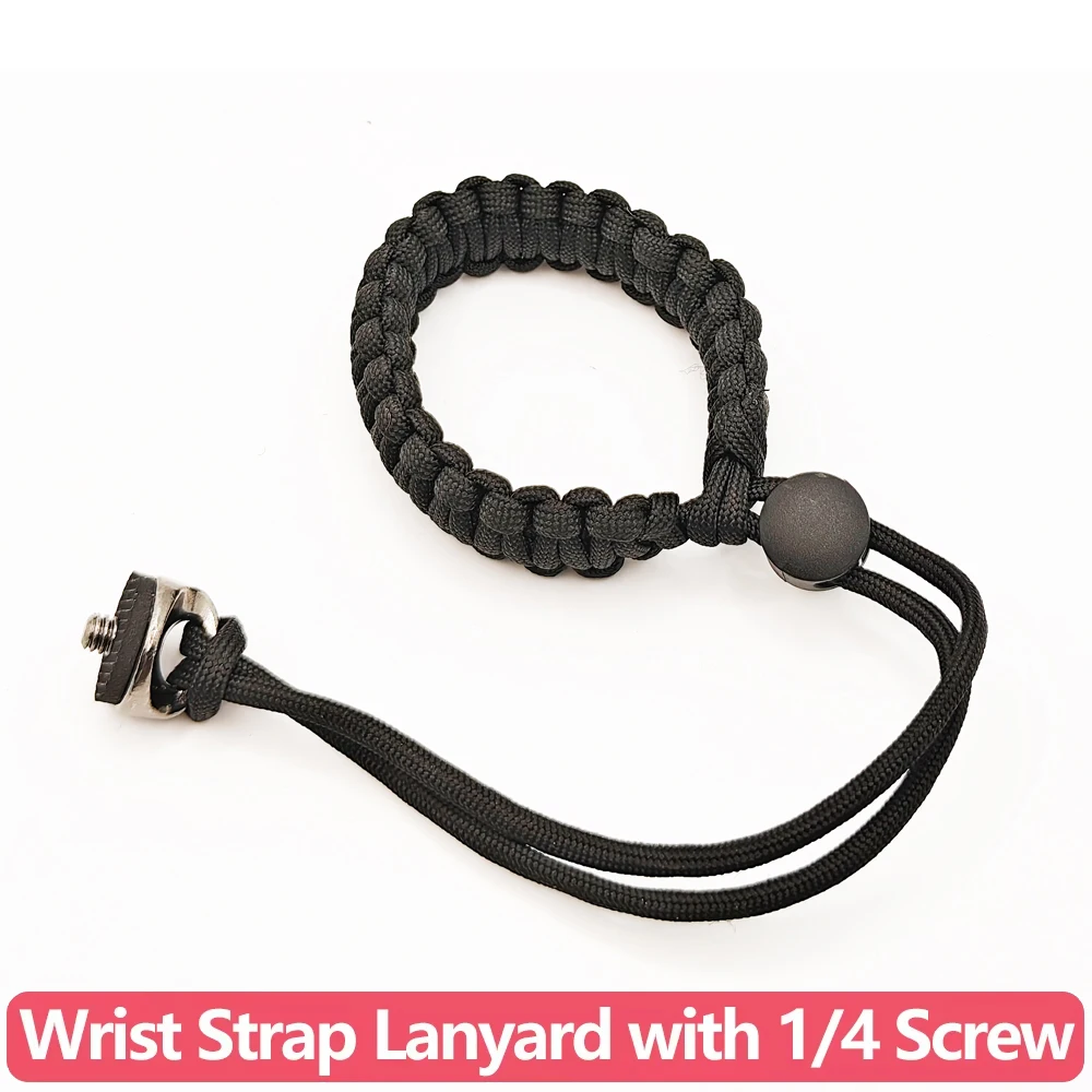 Cinturino da polso in nylon intrecciato Corda di sicurezza Cordino anti-smarrimento con vite 1/4 per GoPro Hero 13 12 11 10 9 insta360 X5 X4 X3 DJI OSMO