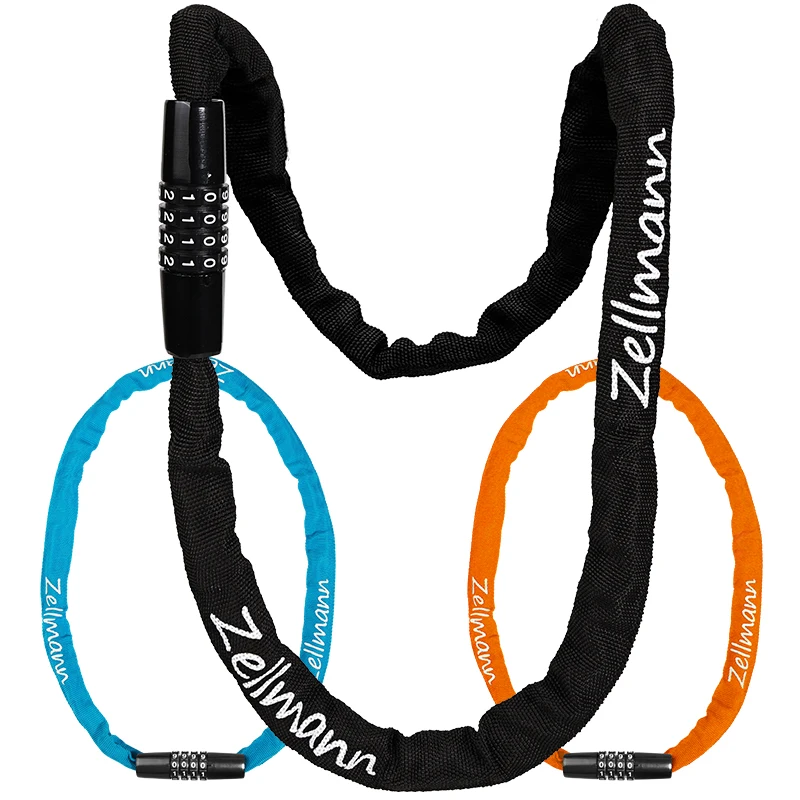 ZELLMANN Lucchetto a catena per bicicletta Antifurto Blocco password per bici Lucchetti a catena per mountain bike da strada ad alta resistenza Blocco password MTB