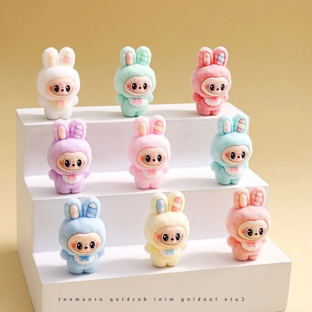 10pcs Kawaii Rabbit Anime Flocked Dolls Set For Desktop Decor And Gifts d4 Random 5pcs