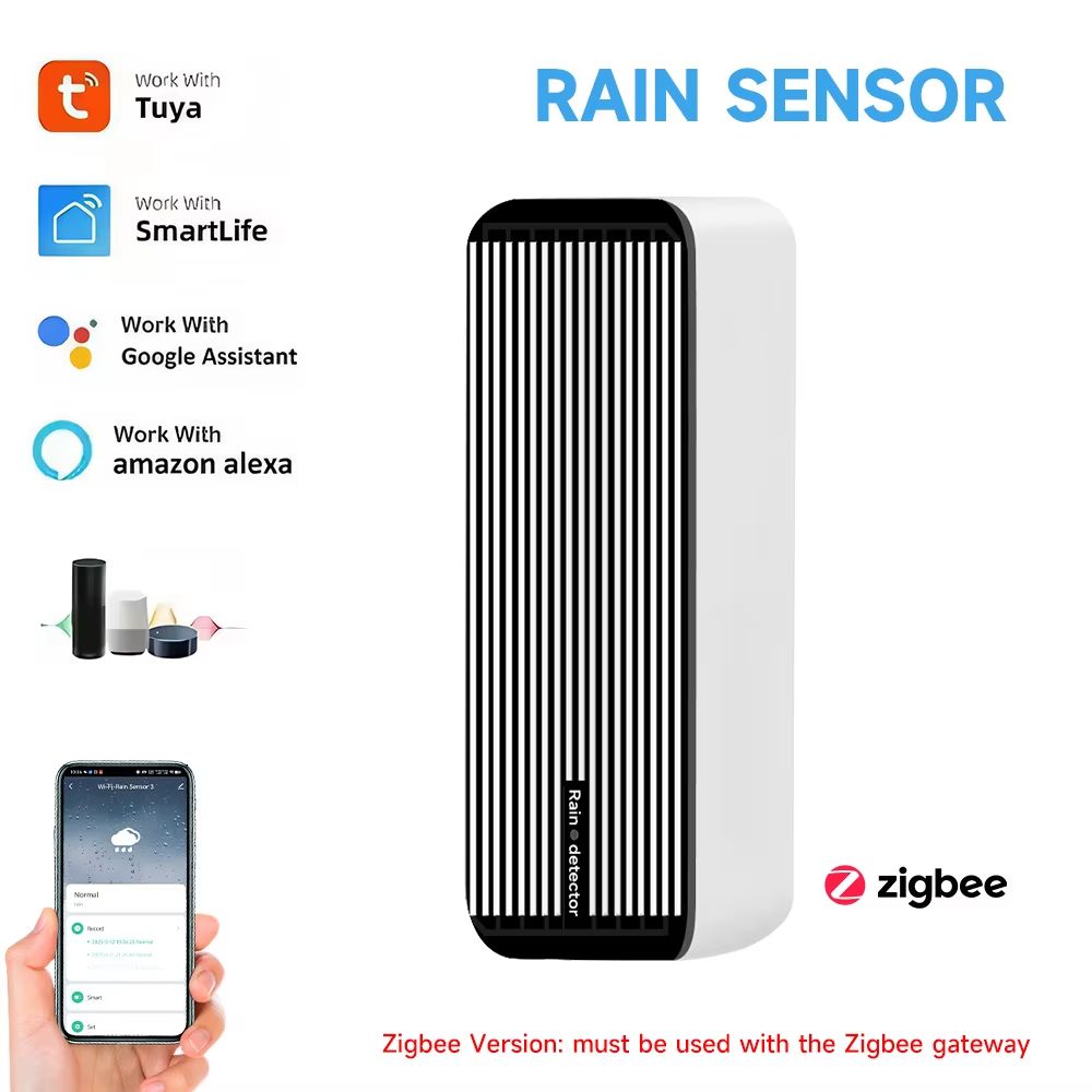 Tuya ZigBee Smart Rain Sensor Real Time Rain Detection With App Notifications For Smart Home Automation Tuya ZigBee Smart Rain Sensor Real Time Rain Detection With App Notifications For Smart Home Automation