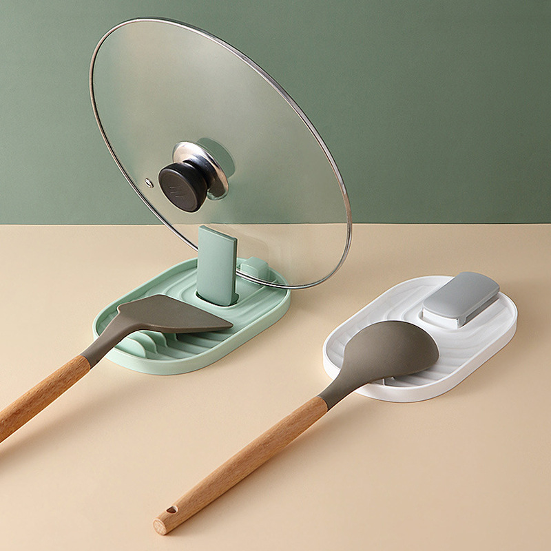 Heat Resistant Plastic Spoon Holder, Kitchen Utensil Storage Shelf For Spatulas Ladles, Foldable Kitchen Accessory green