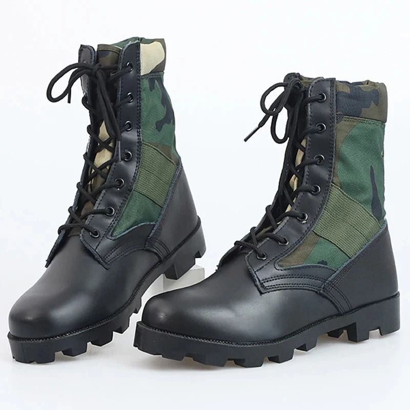 Mens Lace Up Waterproof Canvas Tactical Combat Desert Ankle Boots us 9 k