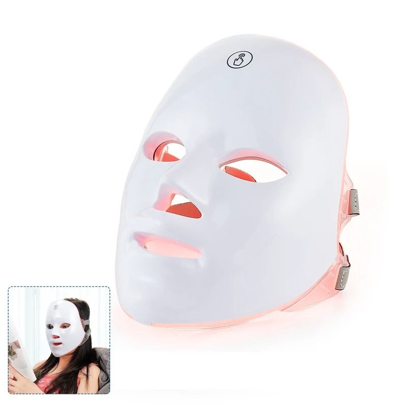 Wireless 7 Color LED Face And Neck Beauty Mask Photon Therapy Skin Tightening And Rejuvenation Device face 400mah