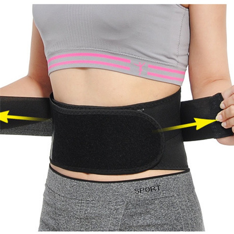 Back Support Lumbar Brace, Adjustable Self Heating Waist Belt Massage Band Health Care black l