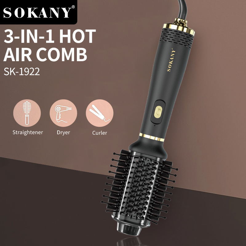 Hot Air Comb Hair Bar Sokany, Negative Ion Quick Drying Hair Brush, Lightweight Styling Tool For Smooth Shine Hot Air Comb Hair Bar Sokany, Negative Ion Quick Drying Hair Brush, Lightweight Styling Tool For Smooth Shine