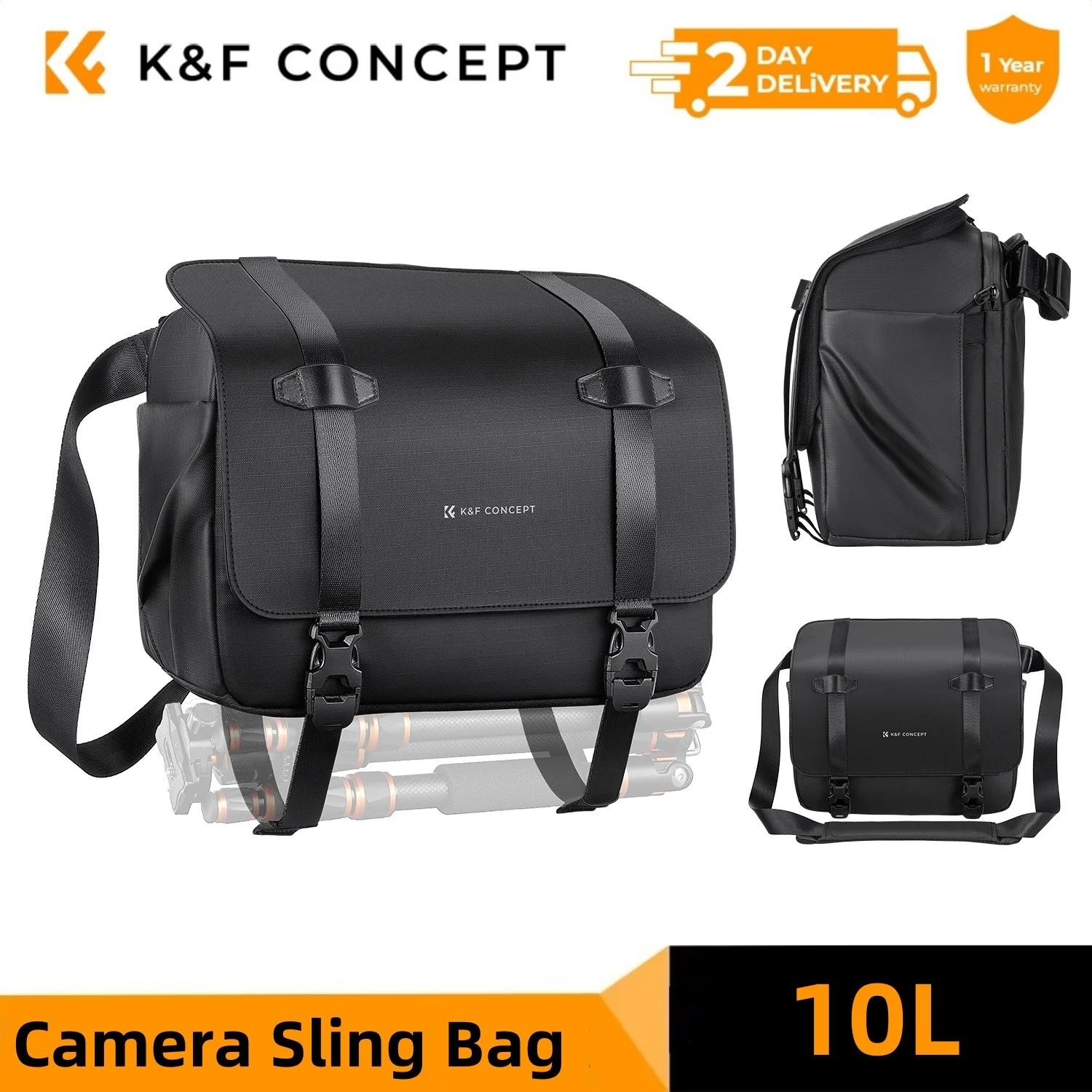 KF Concept 10L Camera Sling Bag With Tripod Holder For DSLR And Mirrorless Cameras KF Concept 10L Camera Sling Bag With Tripod Holder For DSLR And Mirrorless Cameras