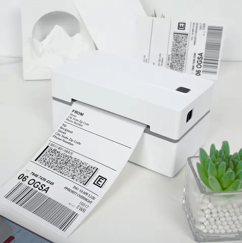Portable Thermal Label Printer 300DPI Wireless Bluetooth USB For Small Business black