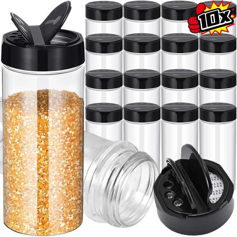 Clear Plastic Spice Bottle Set For Salt And Pepper 1 Pc 250 Ml