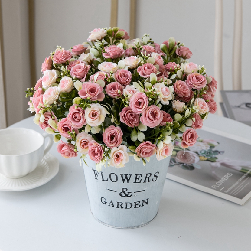 Artificial Silk Rose, Wedding Bouquet, Bridal Decor, Christmas Wreath, Vase Decoration, DIY Craft champagne