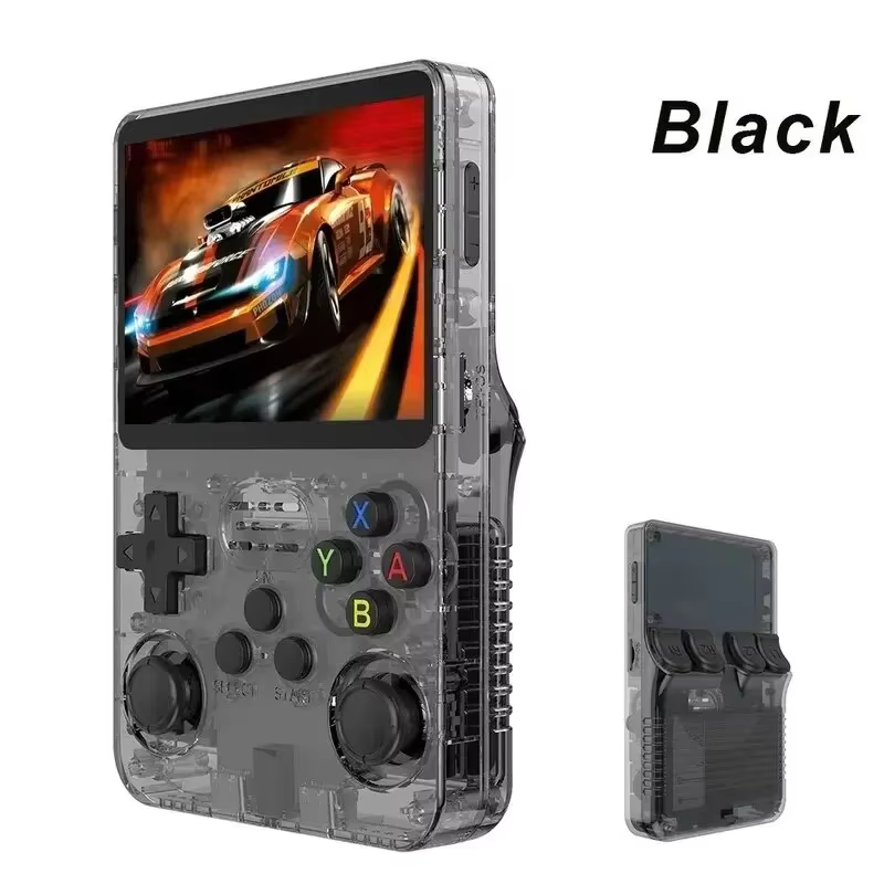 R36S Retro Handheld Video Game Console Linux System, R35s Plus Portable Pocket Video Player, 3.5 Inch IPS Screen blue 64g
