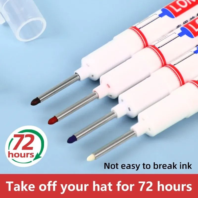Deep Hole Long Nib Marking Pens For Metal Wood And Multi Surface DIY Use 4 Pack Waterproof Fine Tip 4 Pcs Mix Color D