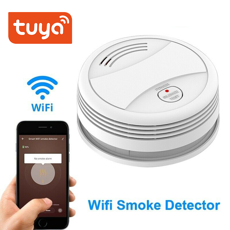 WiFi Fire Protection Smoke Detector Sensor, Tuya Smart Alarm Fire Smoke Detector, Smart Life App Home Security Alarm WiFi Fire Protection Smoke Detector Sensor, Tuya Smart Alarm Fire Smoke Detector, Smart Life App Home Security Alarm