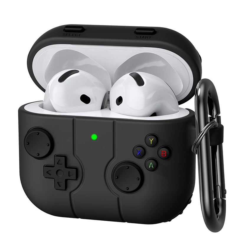 Cute Cartoon 3D Gamepad Silicone Shockproof Earphone Case For Airpods 4, Cover For Airpods 1 2 3 Airpods Pro 2 black for Airpods Pro 2