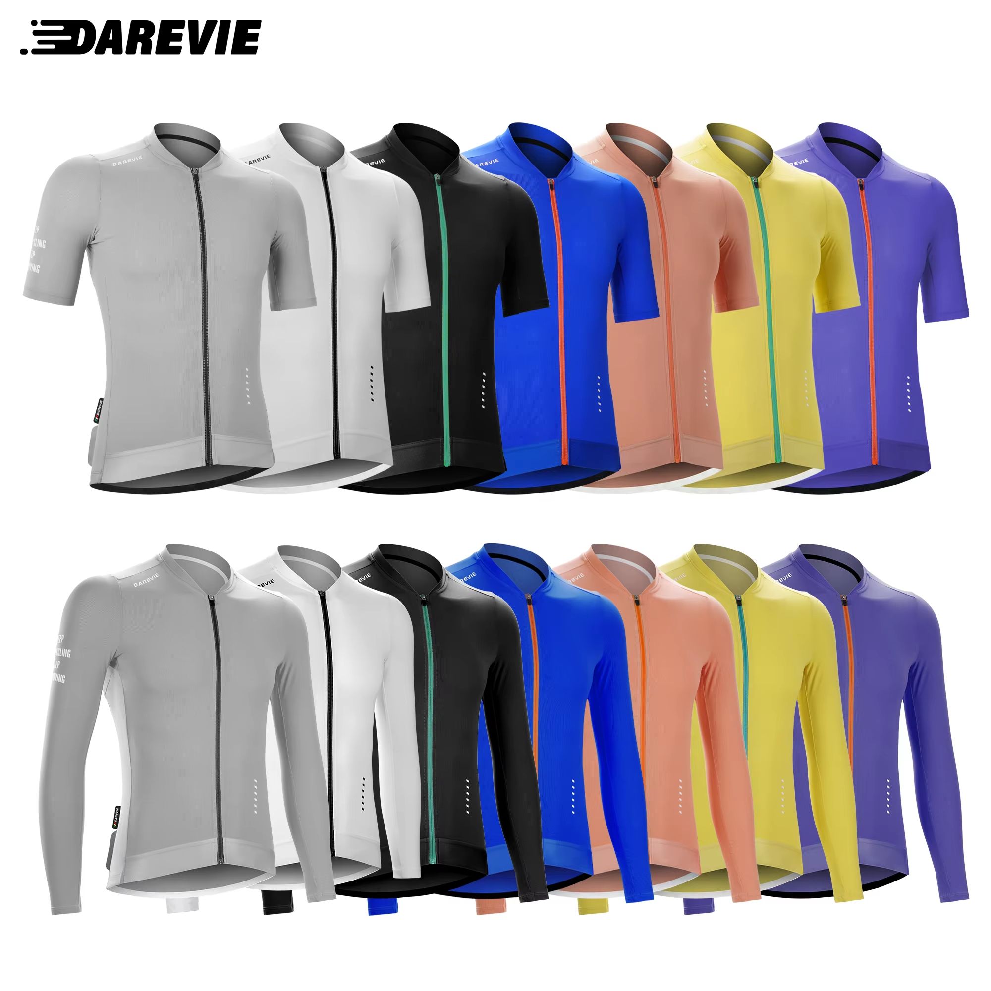 DAREVIE Pro Cycling Jersey Anti UV SPF 50+ Quick Dry Cycling Shirt With Anti Slip Design For Men & Women dvj200 lemon Yellow asian xs