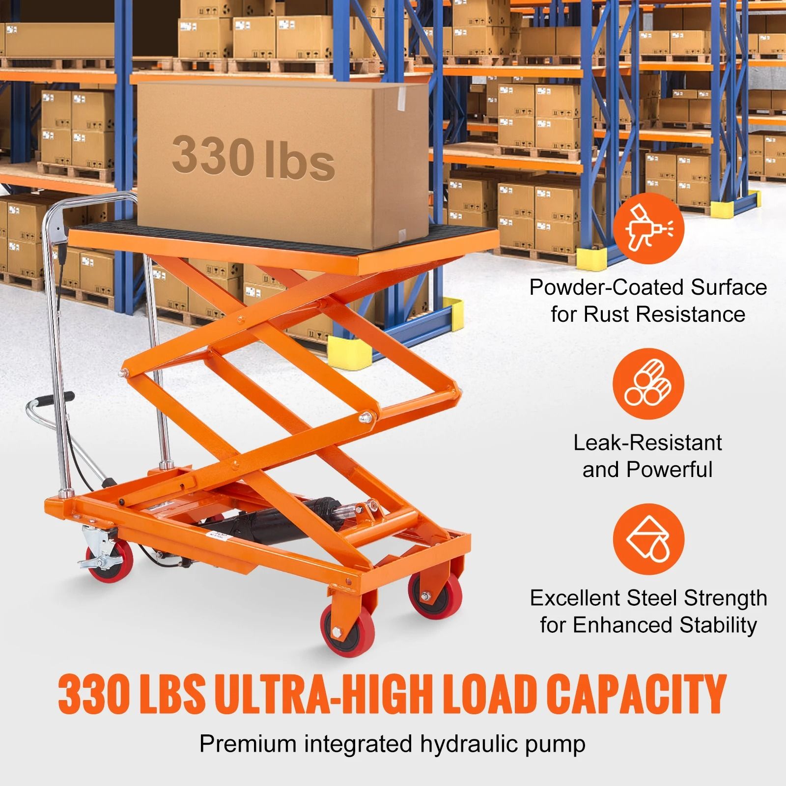 Heavy Duty Hydraulic Lift Table Cart 770lbs.