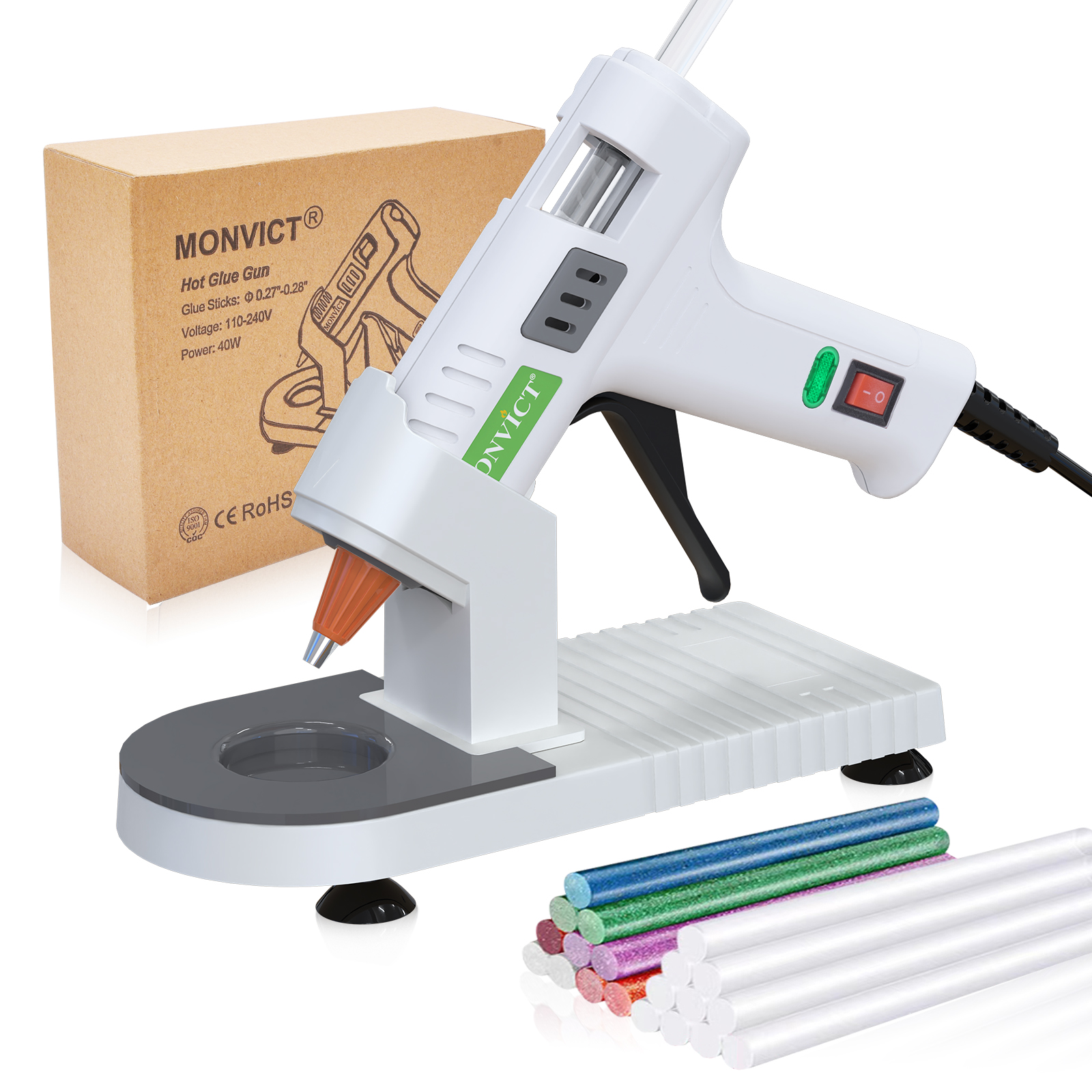 40W Hot Glue Gun Kit Fast Heating With Stand, Glue Sticks, Craft Glue Gun For DIY, School, Arts, Wood, Home Projects pink