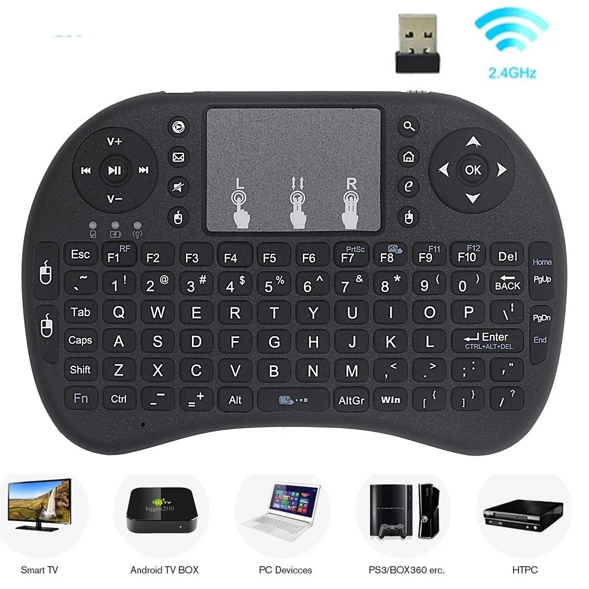 Mini Wireless Keyboard With Touchpad And Air Mouse For Smart TV And PC Mini Wireless Keyboard With Touchpad And Air Mouse For Smart TV And PC