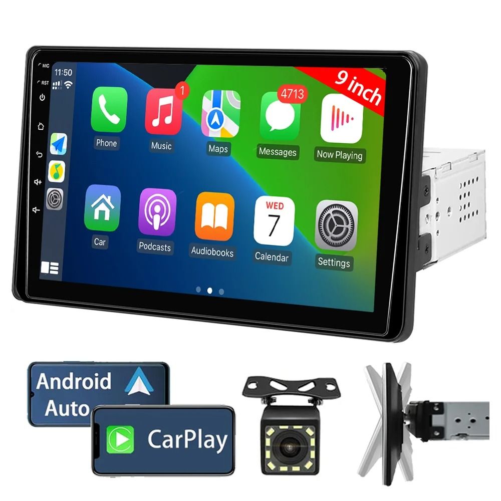 9 Inch Single Din Car Stereo HD Touch Screen With Carplay Android Auto Bluetooth Backup Camera And Navigation 9 Inch Single Din Car Stereo HD Touch Screen With Carplay Android Auto Bluetooth Backup Camera And Navigation