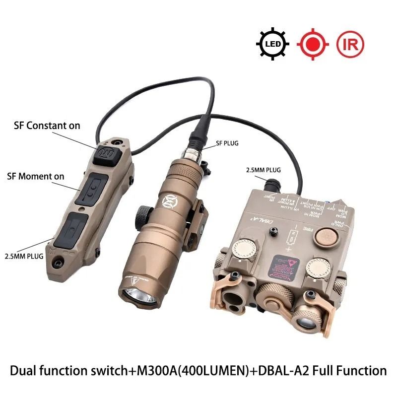 Tactical Laser And LED Flashlight With Multi Color Red Green Blue And IR Options For Outdoor Training And Airsoft green Ir Dbal Set De