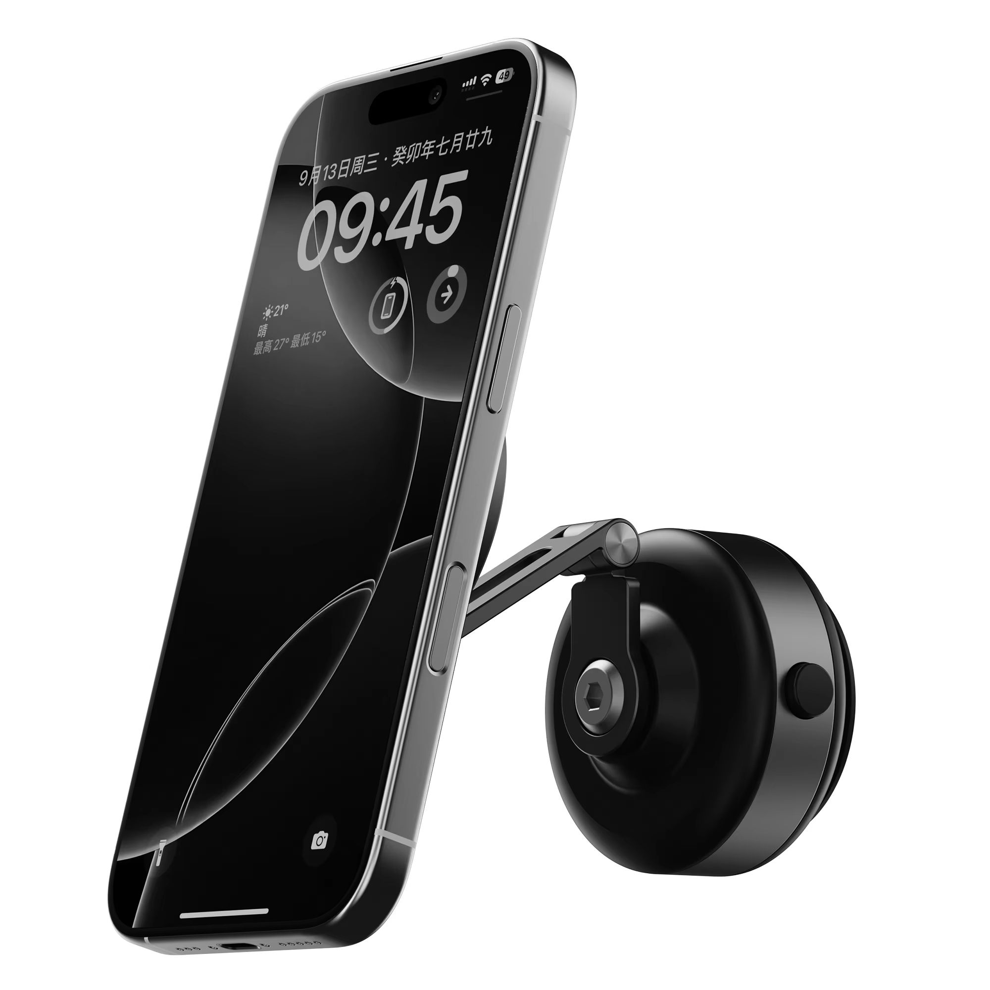 Magnetic Car Phone Holder Foldable 360 Aluminum Alloy Mount For Smartphones x63 Grey