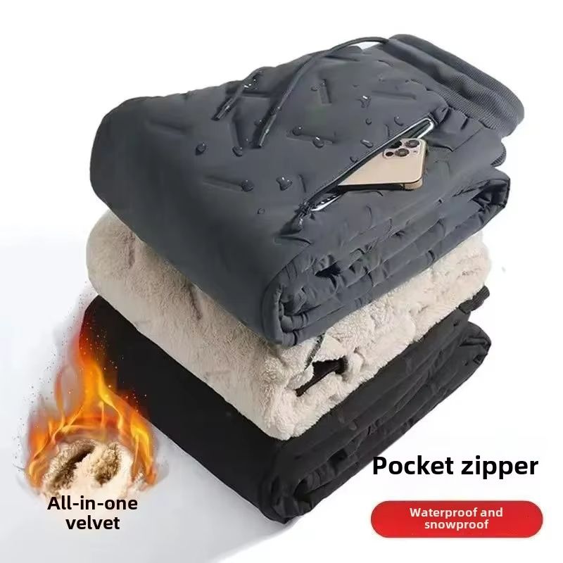 Men's Thermal Fleece Lined Sweatpants Winter Warmth, Casual Comfort, Plus Size Fit black three layer Ankle tied 5xl 95.00 Kg 105.00 Kg