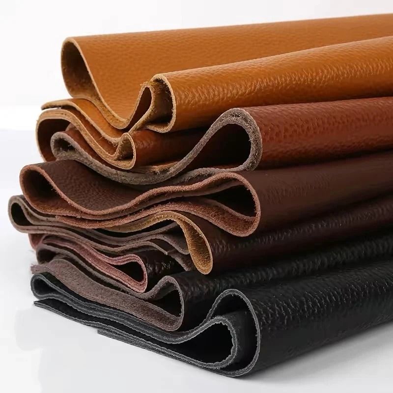 Genuine Top Grain Cowhide Leather Fabric Premium Brown Upholstery Material For Sofas, Headboards, And Crafts dark Brown 8.710.2 In