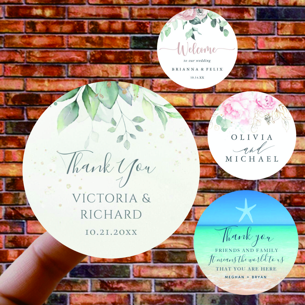 Custom Design Stickers, Upload Your Picture Or Logo, Personalized Labels For Parties, Durable Adhesive Stickers For Gift 1225 3cm 96pcs