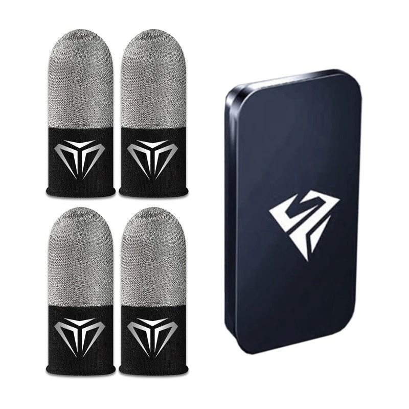 Mobile Game Fingertip Gloves Sweatproof Anti Slip Touch Screen Covers 2 Pack 4312 b With Box
