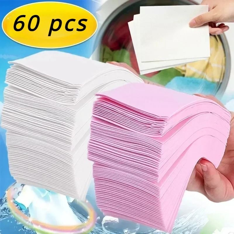 60 Piece Laundry Detergent Tablets Strong Cleaning Sheets 10 Sets 300 Pcs White