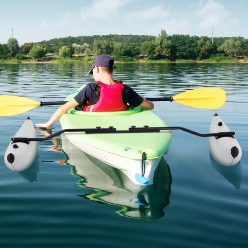 Inflatable Kayak Stabilizer System, 2 PCS PVC Outrigger Floats With Adjustable Sidekick Arms Rod For Canoes Inflatable Kayak Stabilizer System, 2 PCS PVC Outrigger Floats With Adjustable Sidekick Arms Rod For Canoes