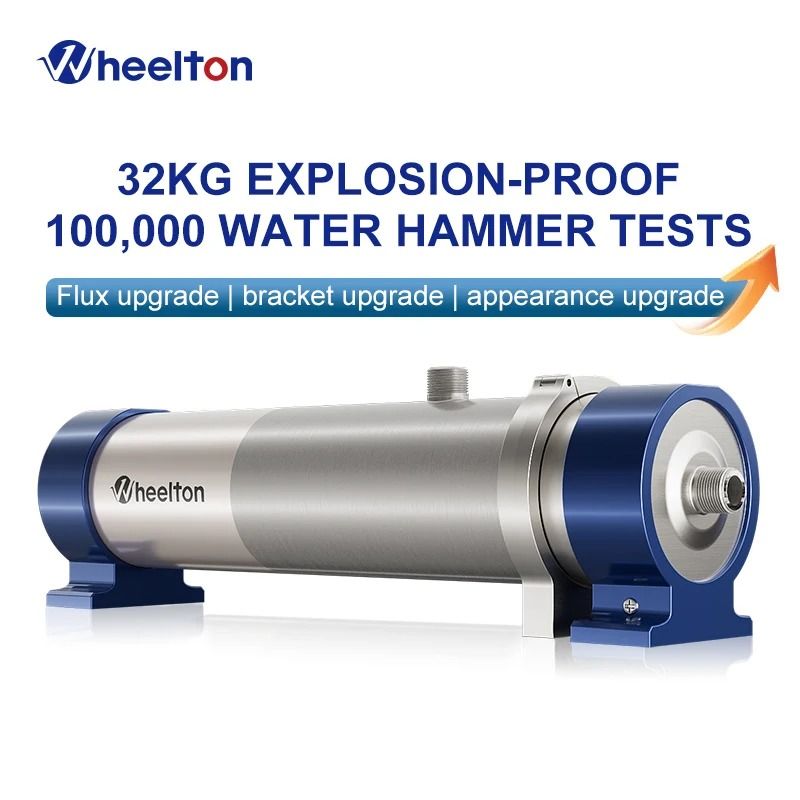 Wheelton Whole House High Flow Water Filter Purifier Reusable SUS304 0.01um PVDF 1000L To 3000L Capacity bracket Accessory