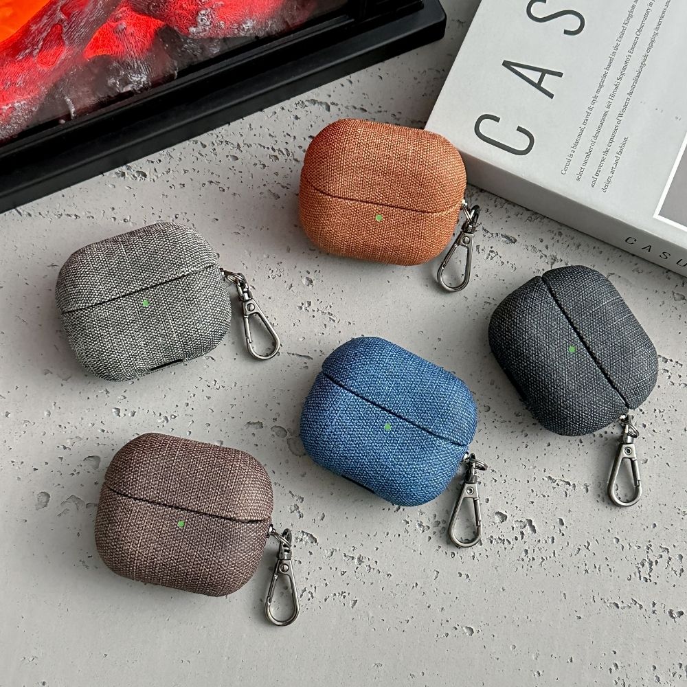 Galaxy Buds 3 Pro Cloth Grain Case, Galaxy Buds3 Cover, Bluetooth Earphone Case, Protective Accessories coffee