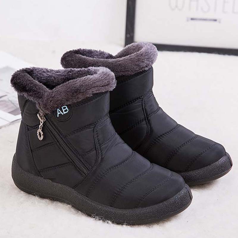 Waterproof Snow Women Boots, Soft Fur Comfortable Womens Winter Boots With Zipper, Warm Shoes For Cold Weather blue 42