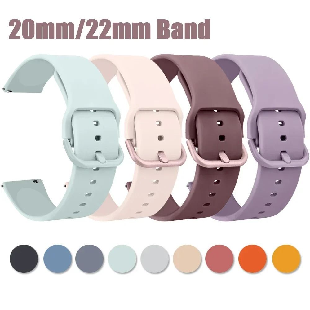 Soft Silicone Sport Watch Band light Grey 22mm