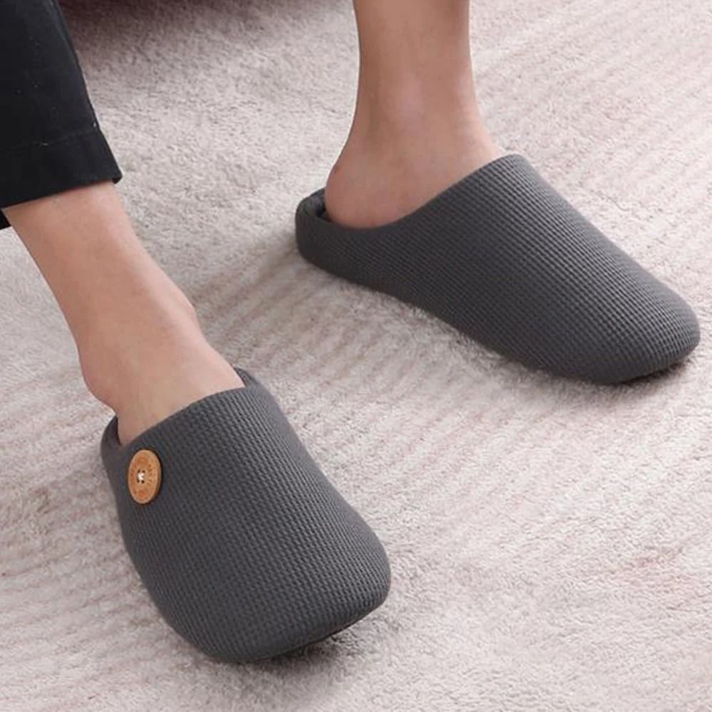 Warm Cotton Slippers For Men And Women Soft Indoor House Slides us Men (11 11.5) gray 3