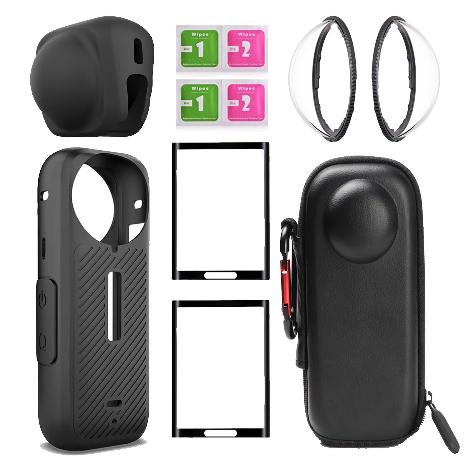 Lens Protection Kit For Insta360 X5 X4 Anti Scratch Lens Guards, Screen Protector Film & Storage Bag for Insta360 X4 kit A