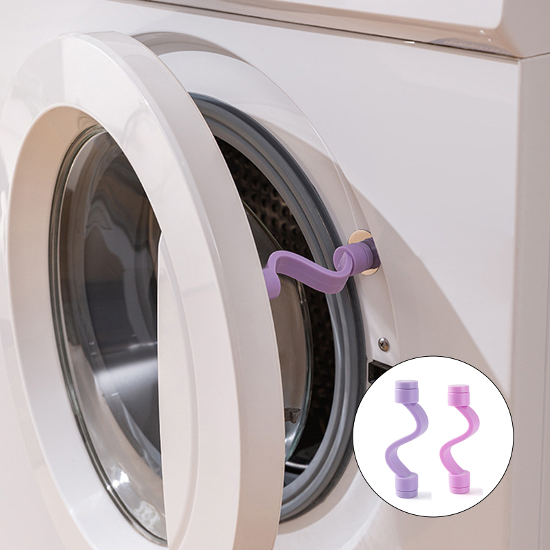Silicone Washing Machine Door Safety Lock, Magnetic Ventilated Anti Mold Clip To Keep Washer Door Open style 2 Pink