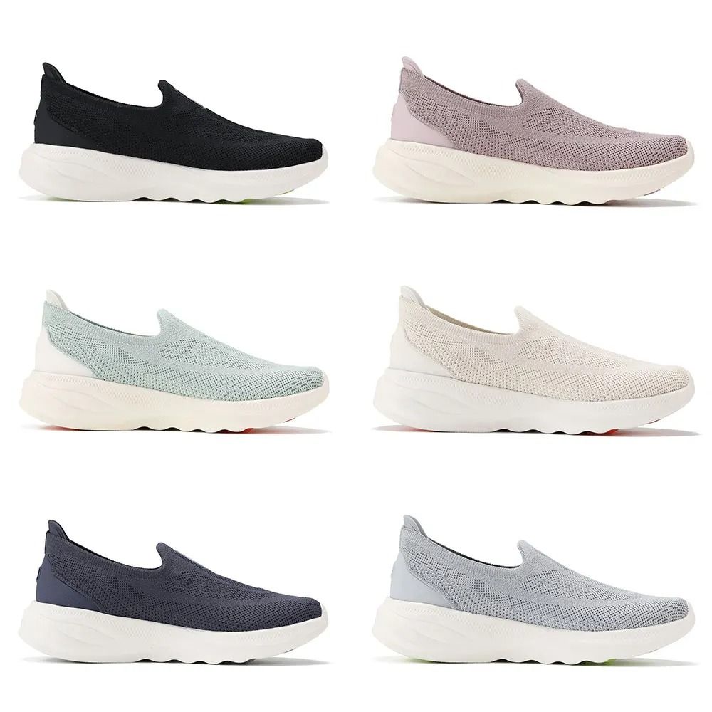 Women Knit Slip On Walking Shoes Breathable Flexible Cushion Sneakers 7 black