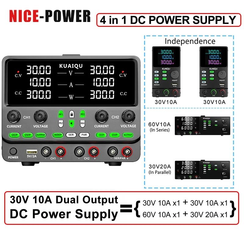 Dual Channel Bench DC Power Supply With Adjustable Output And Protection Functions ac 220v sps605 2kd 60v 5a